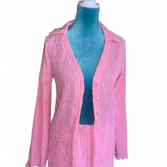 Pink Button-Up Lounge Set - Picture 3 of 4